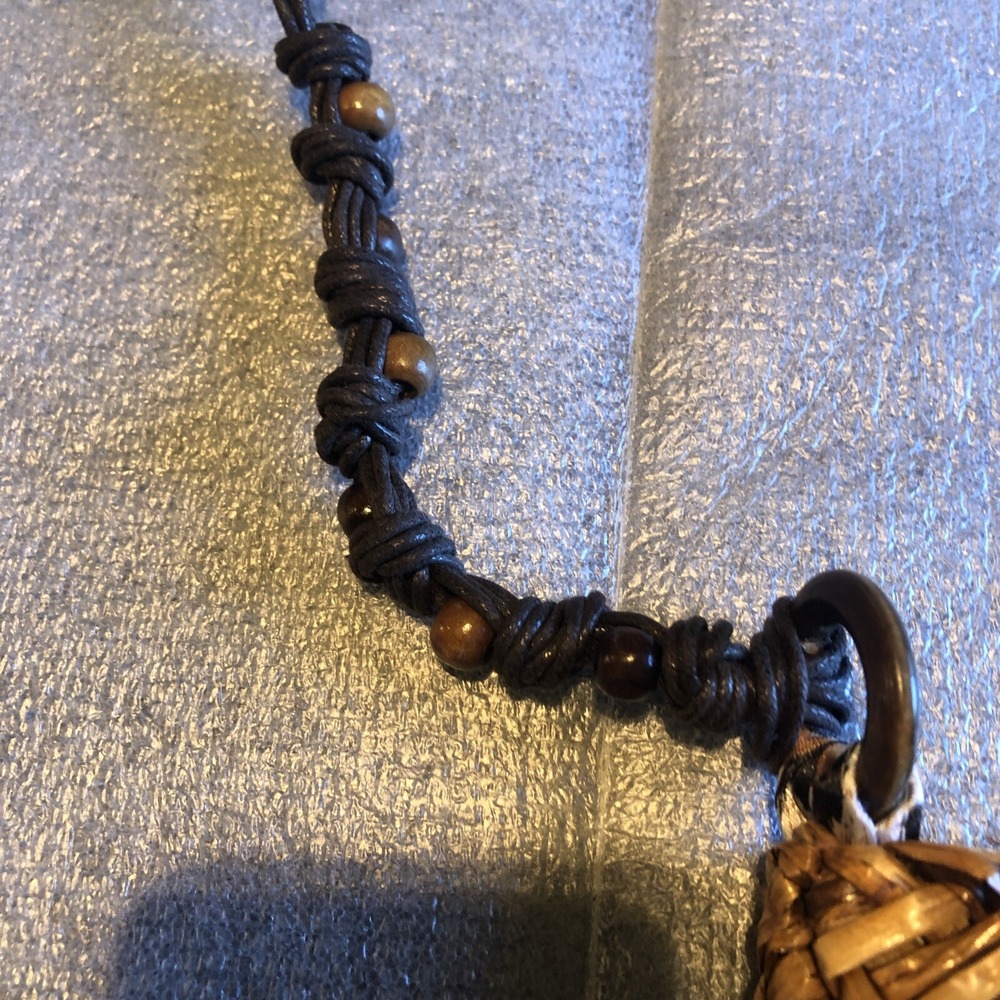 DP Leopard Print Purse Braided Beaded Long Strap Bohemian Hippie Pocket Clasp - Picture 7 of 12